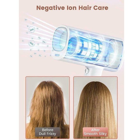 NEW FUNWIND 1875W PROFESSIONAL IONIC HAIR DRYER WITH FOLDABLE HANDLE-TRAVEL - Picture 13 of 15